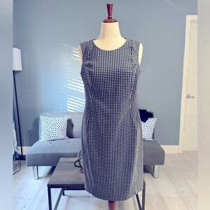 CALVIN KLEIN Sleeveless Sheath Dress B & W Plaid/ Houndstooth in Women’s…